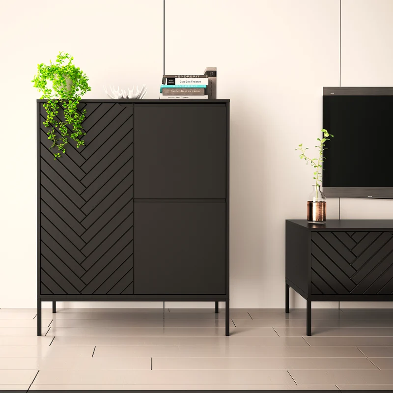 Buffet haut 3 portes Daria Noir