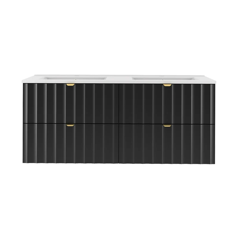 Meuble double vasque encastrée 120cm Lexa Noir