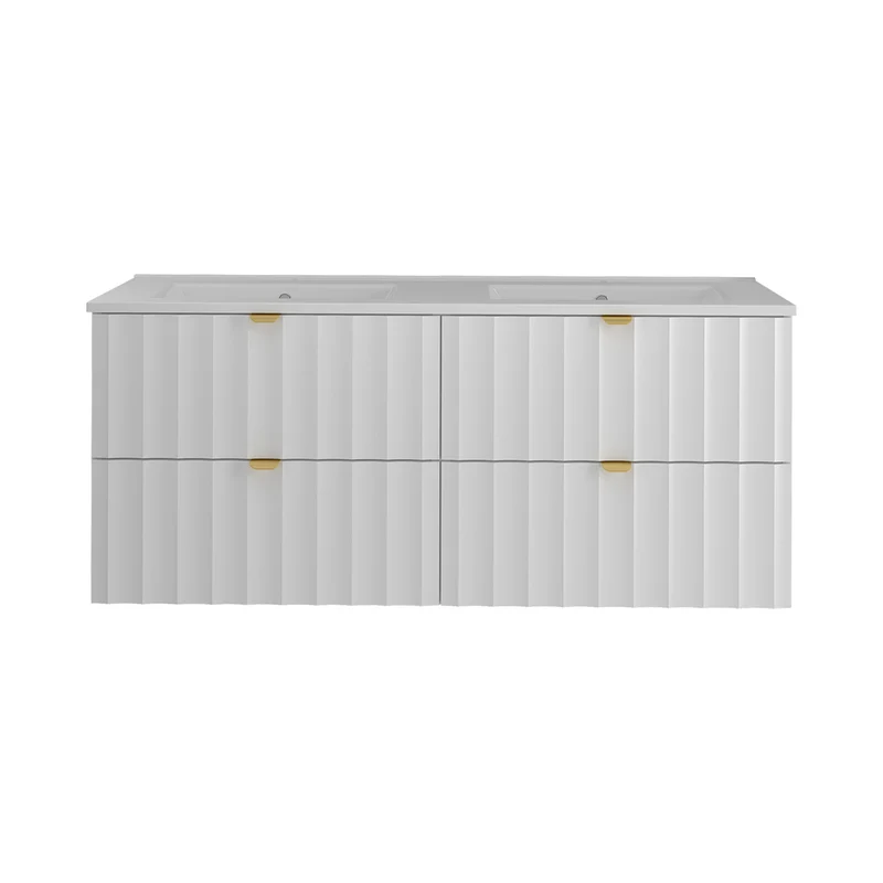 Meuble double vasque encastrée 120cm Lexa Blanc