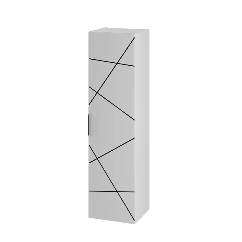 Ensemble meuble double vasque 140cm 2 niches et colonne Teren Blanc