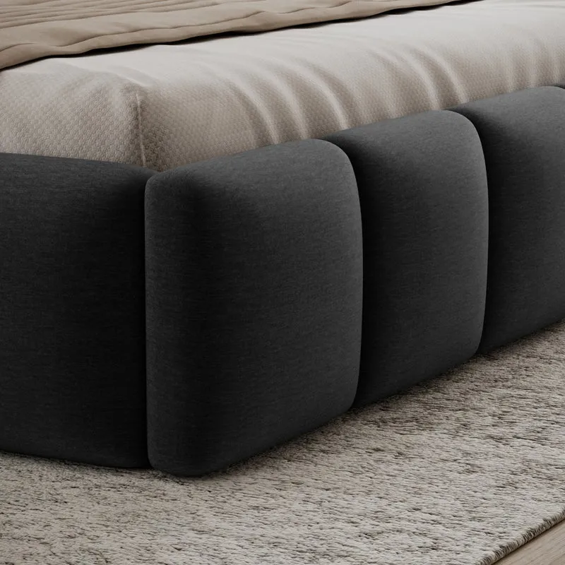 Lit coffre 160x200 sommier inclus Klaus Velours Gris foncé