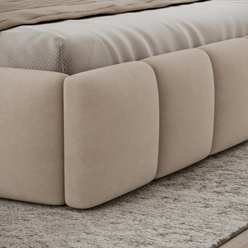 Lit coffre 160x200 sommier inclus Klaus Velours Beige