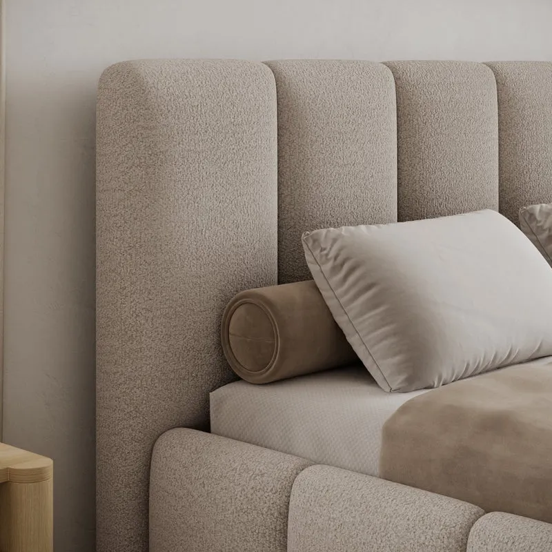 Lit coffre 180x200 sommier inclus Klaus Texturé Cachemire