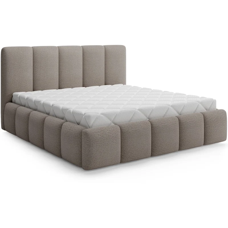 Lit coffre 160x200 sommier inclus Klaus Texturé Cachemire