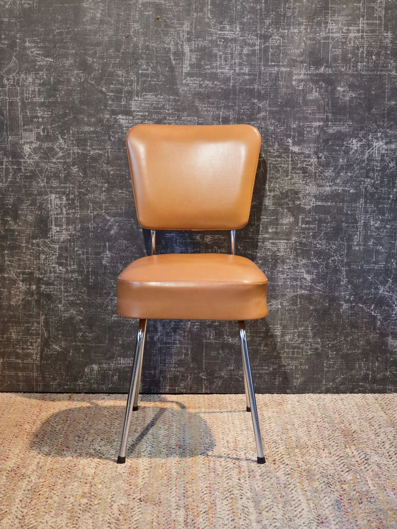 Claude, le lot de 3 chaises en skaï camel N°1608