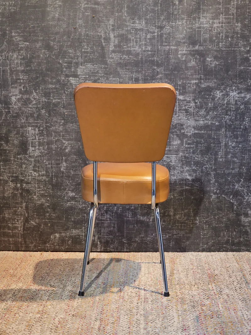 Claude, le lot de 3 chaises en skaï camel N°1608