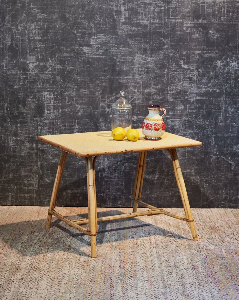 Léonie, la table basse en rotin N°1158