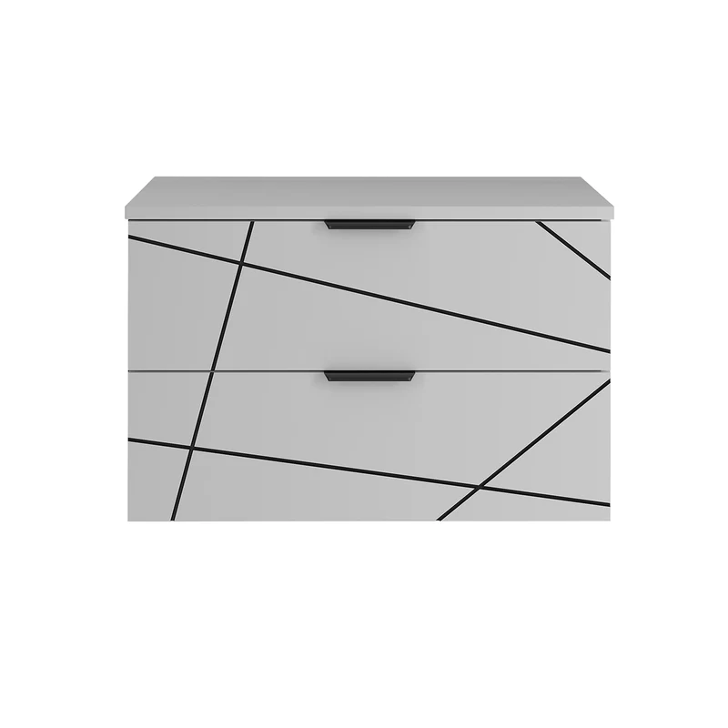 Meuble sous-vasque 80cm plan de toilette Teren Blanc