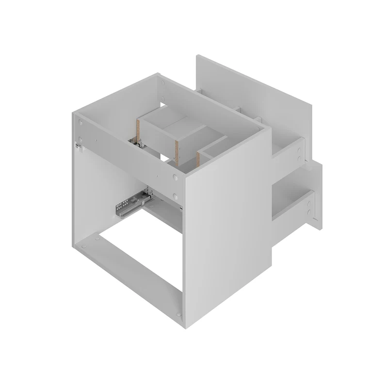 Meuble simple vasque encastrée 60cm Teren Blanc