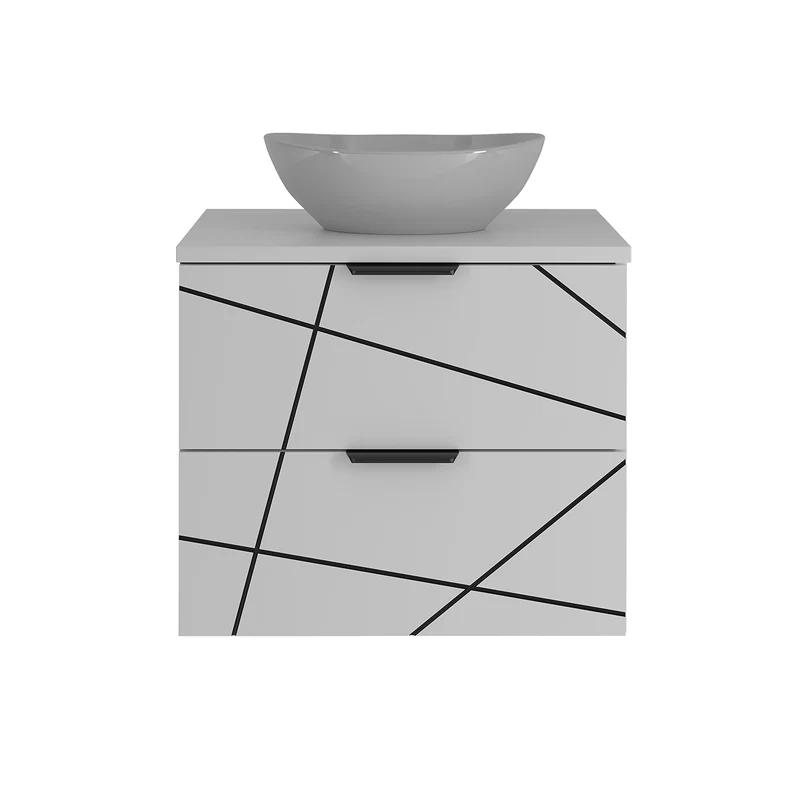 Meuble simple vasque 60cm Teren Blanc