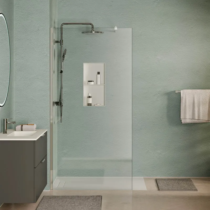 Douche à l'italienne EIRA - verre transparent 8 mm et 10 mm