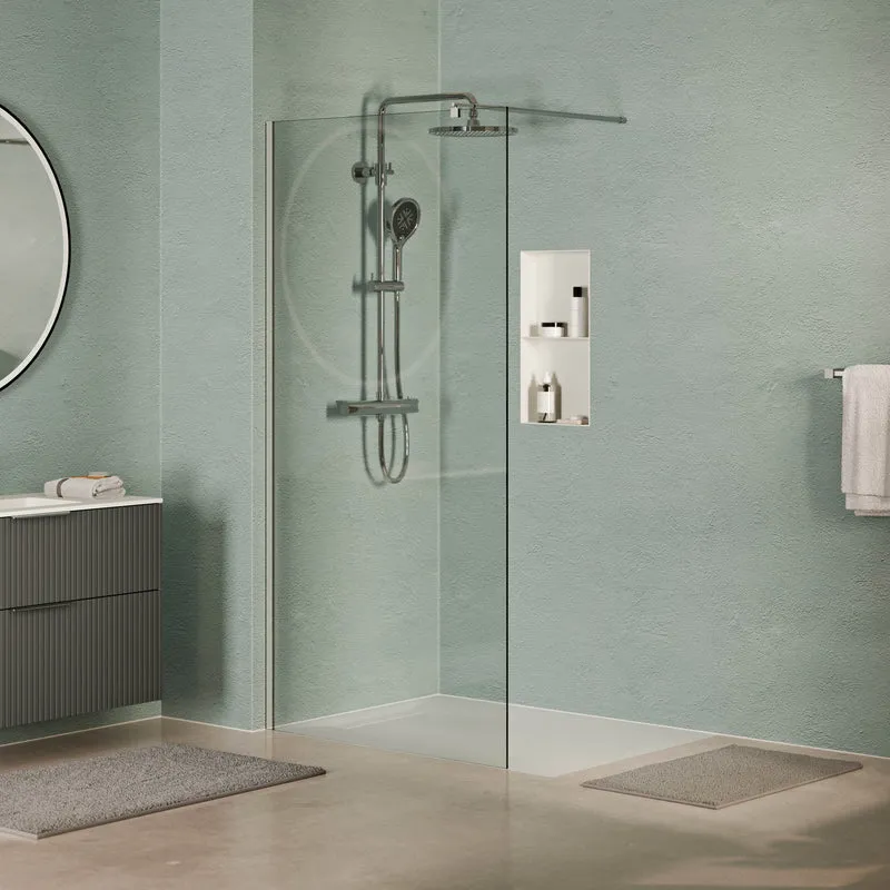 Douche à l'italienne EIRA - verre transparent 8 mm et 10 mm