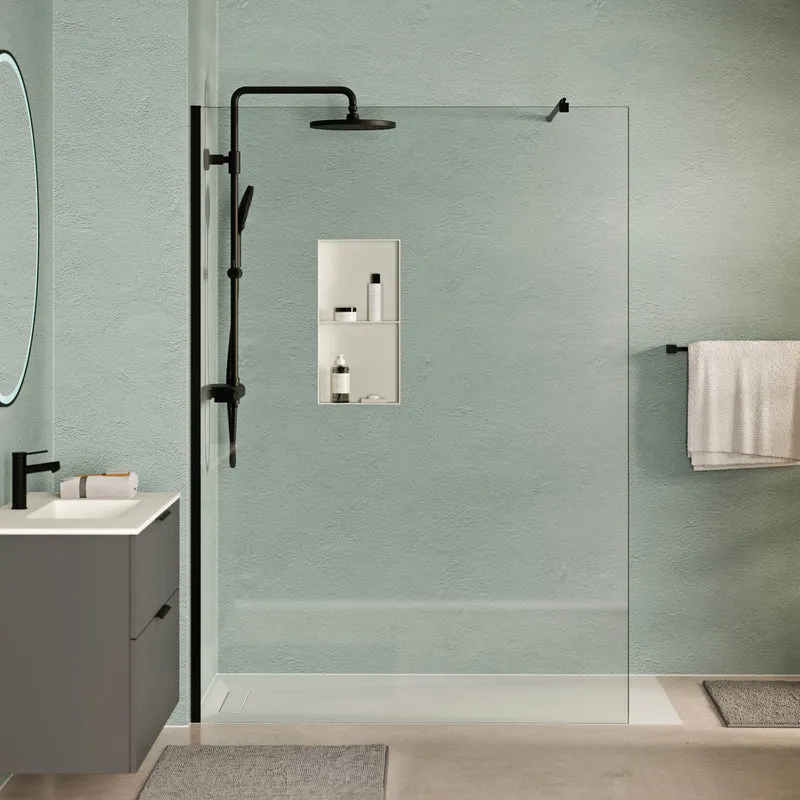 Douche à l'italienne EIRA - verre transparent 8 mm et 10 mm