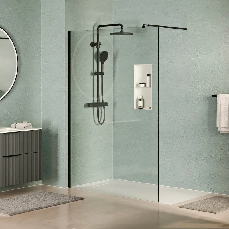 Douche à l'italienne EIRA - verre transparent 8 mm et 10 mm