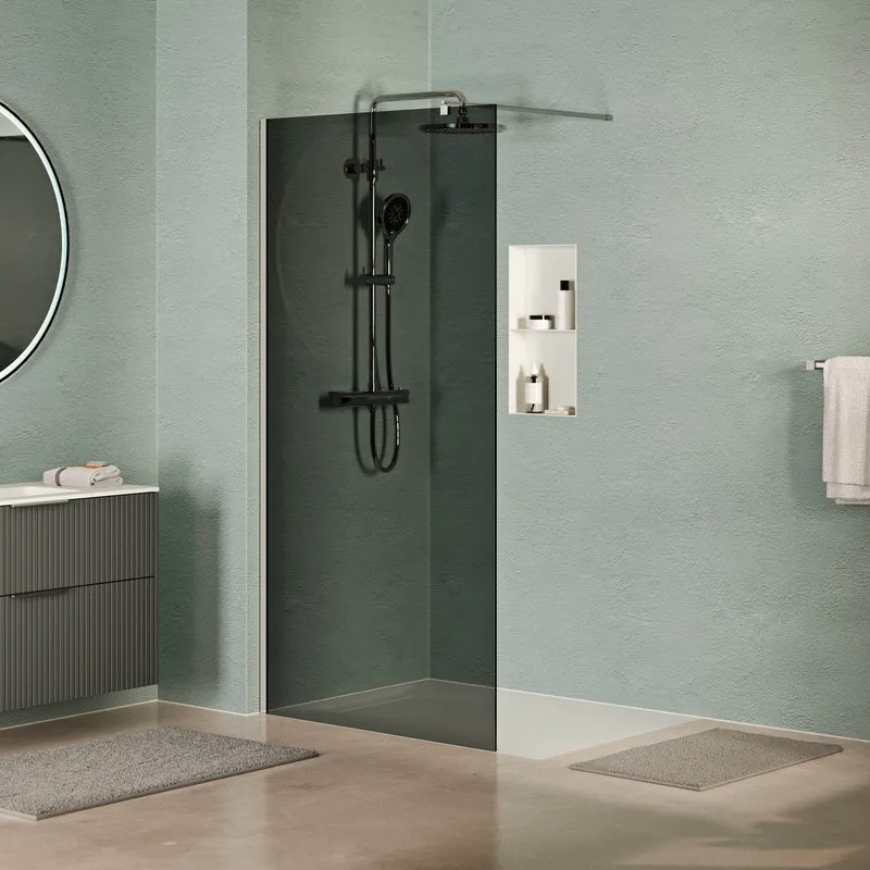 Douche à l’italienne EIRA - Verre gris 8 mm et 10 mm
