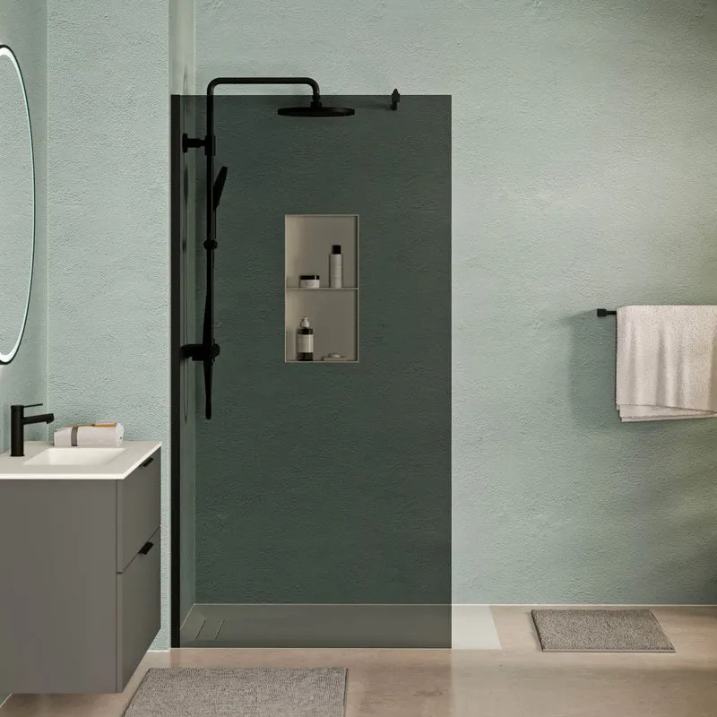 Douche à l’italienne EIRA - Verre gris 8 mm et 10 mm