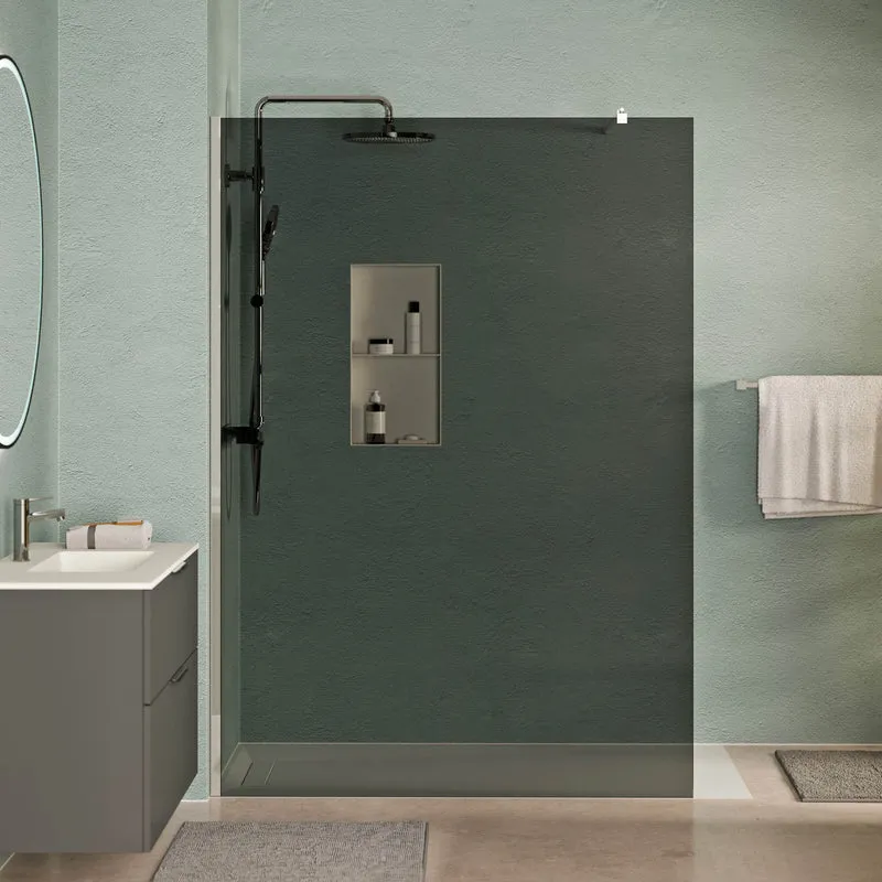 Douche à l’italienne EIRA - Verre gris 8 mm et 10 mm