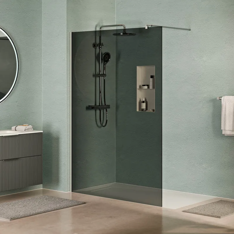 Douche à l’italienne EIRA - Verre gris 8 mm et 10 mm