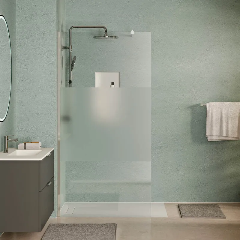 Douche à l'italienne EIRA - bandes en verre dépoli 8 mm et 10 mm