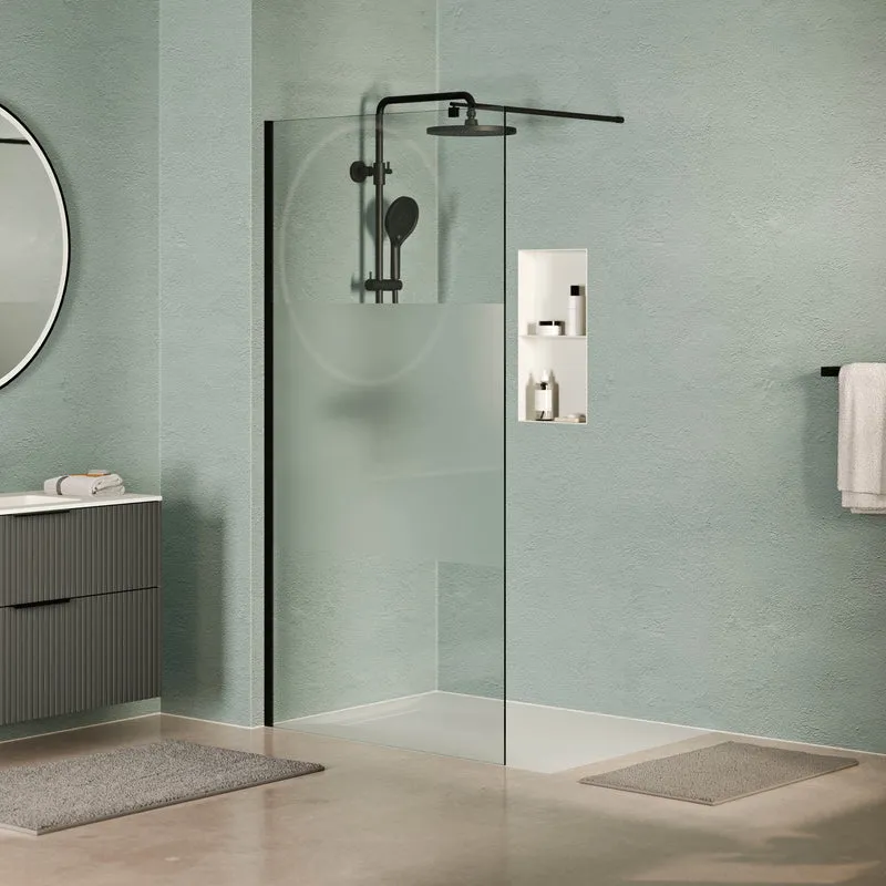 Douche à l'italienne EIRA - bandes en verre dépoli 8 mm et 10 mm