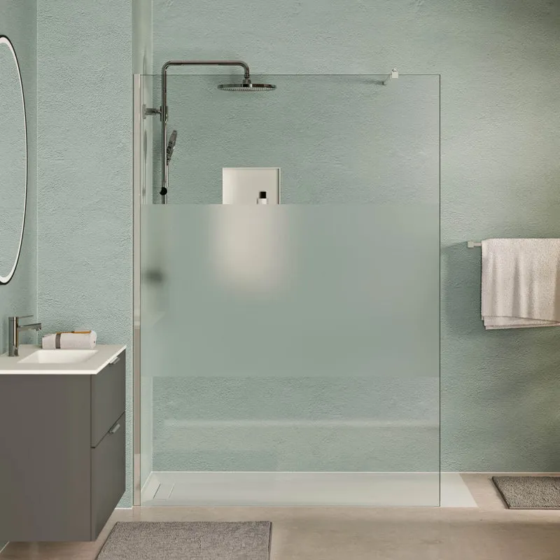 Douche à l'italienne EIRA - bandes en verre dépoli 8 mm et 10 mm