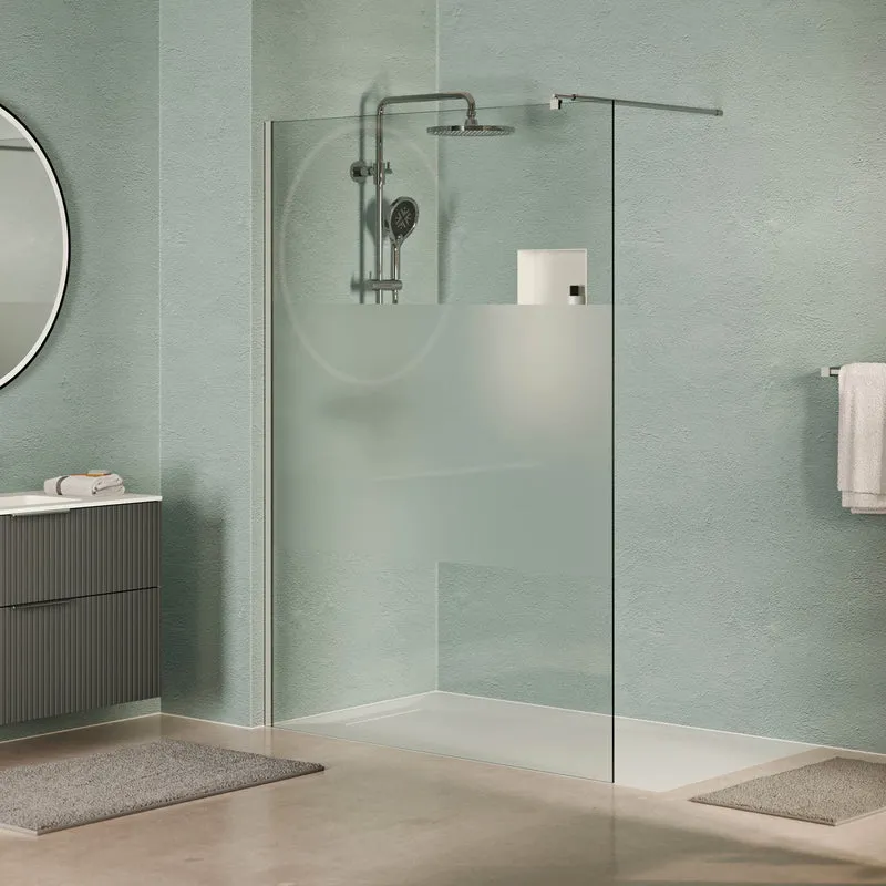 Douche à l'italienne EIRA - bandes en verre dépoli 8 mm et 10 mm