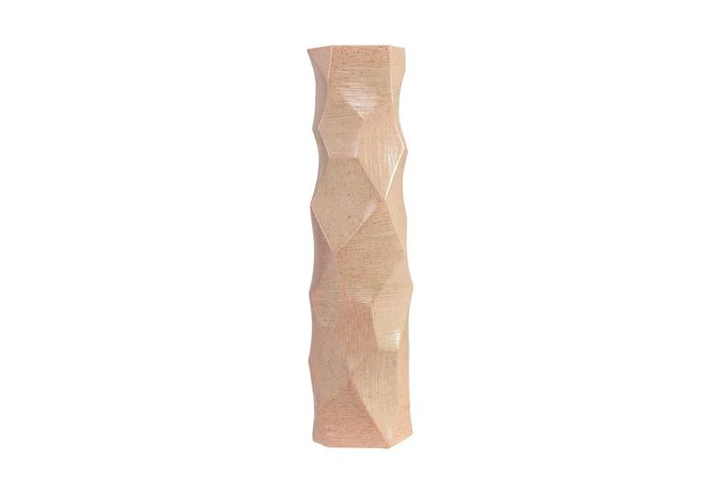 Casa Padrino Luxus Vase Ø 14 x H. 55 cm - Hohe schlanke Vase Abstract aus Steingut mit Dekor in Pastelltönen - Luxus Deko Accessoires