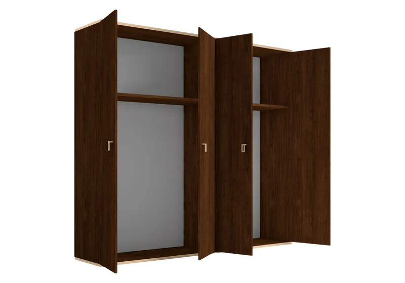 Armoire 4 portes noyer laqué – Eva