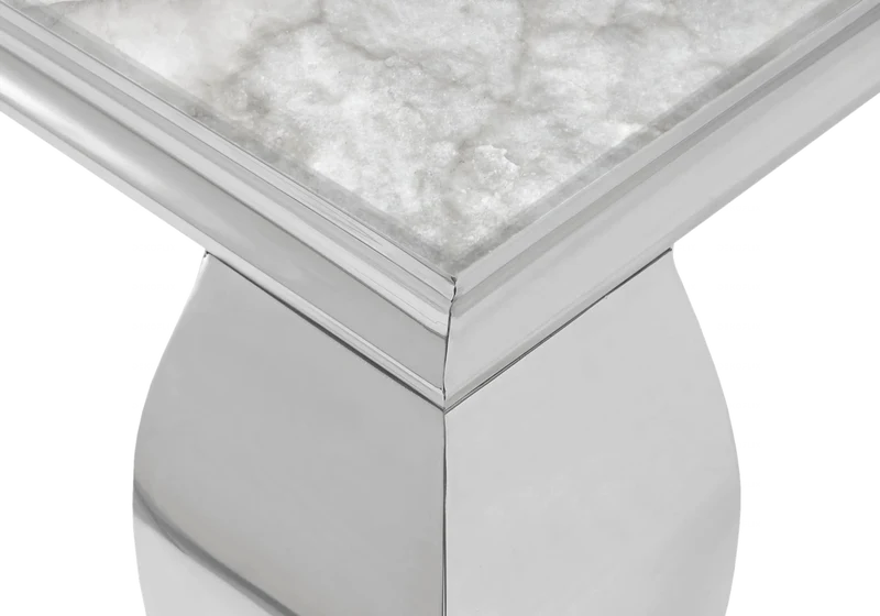 Salle à manger complète marbre beige argent – Neo