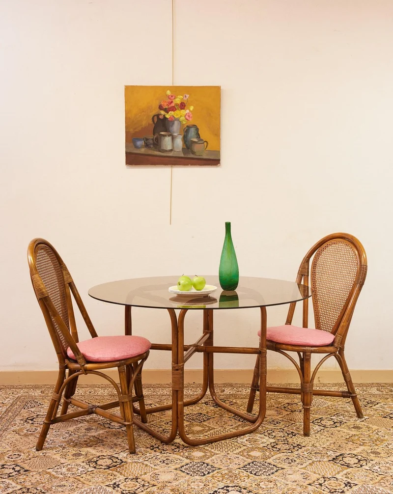 Romy, la table à manger en rotin N°1509