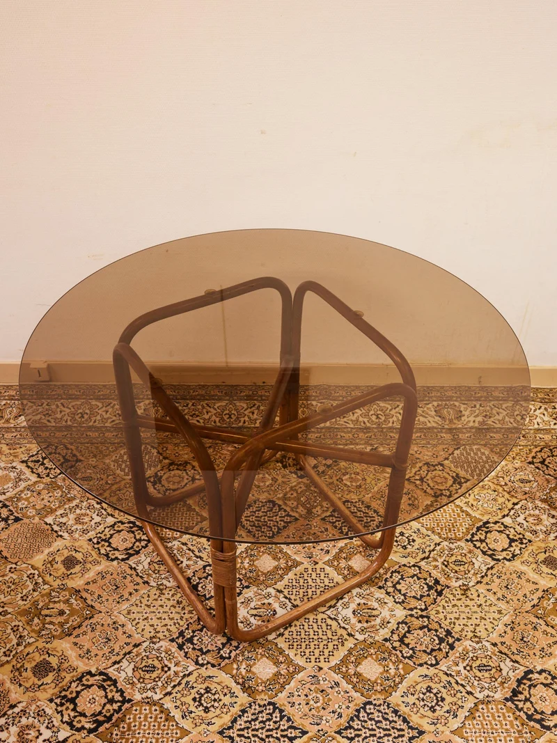 Romy, la table à manger en rotin N°1509