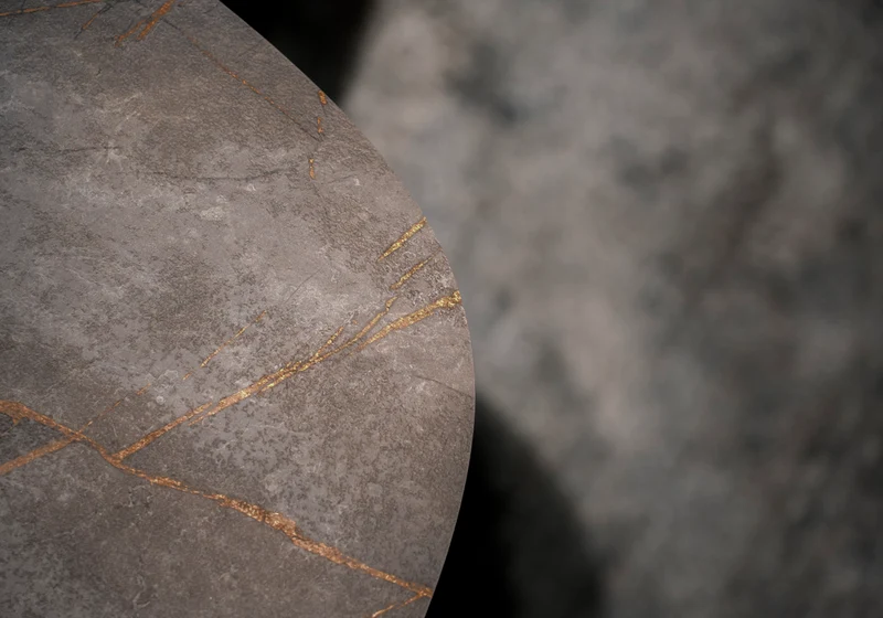 Table basse ovale marbre doré - Hexagon