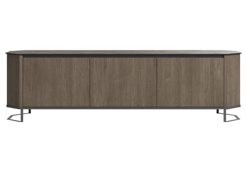 Ensemble meubles salon bois miel - Hexagon