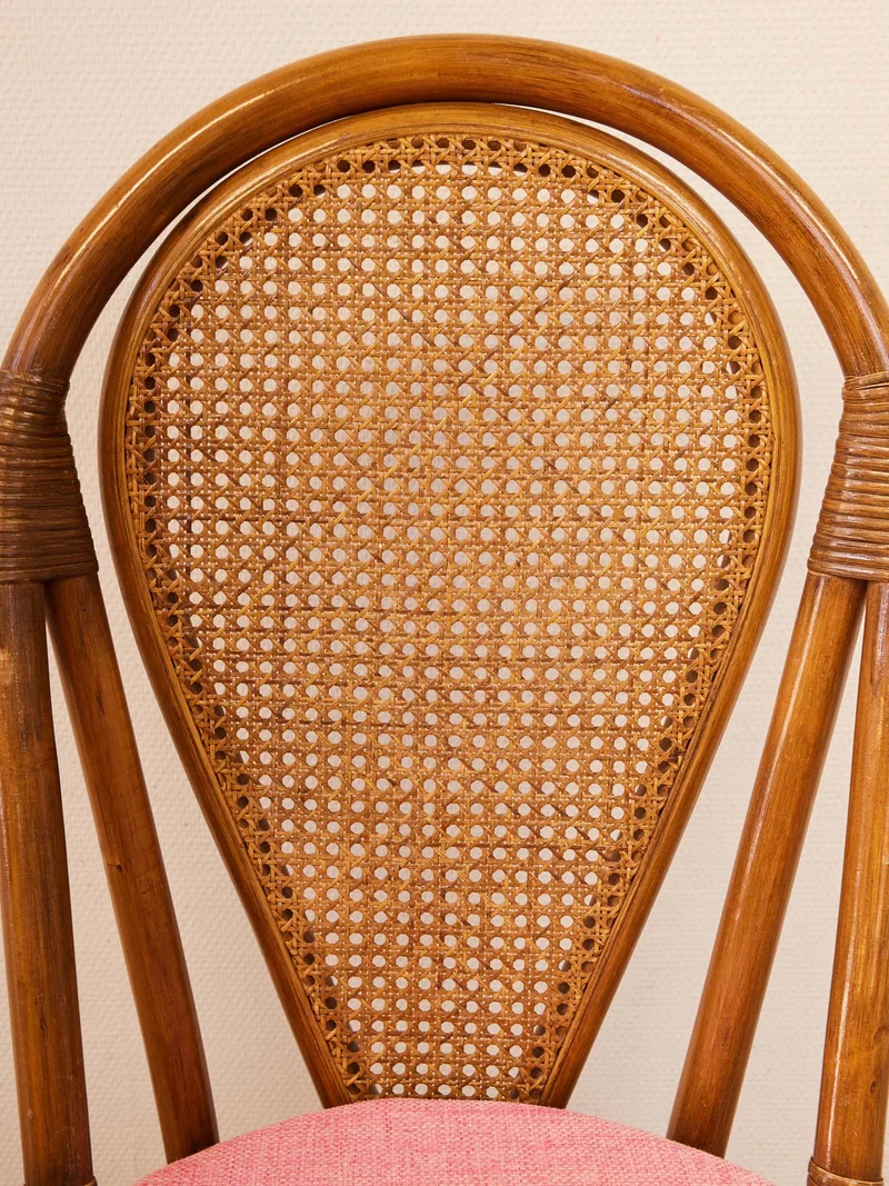 Claude, le lot de 3 chaises et 1 fauteuil en rotin N°1584