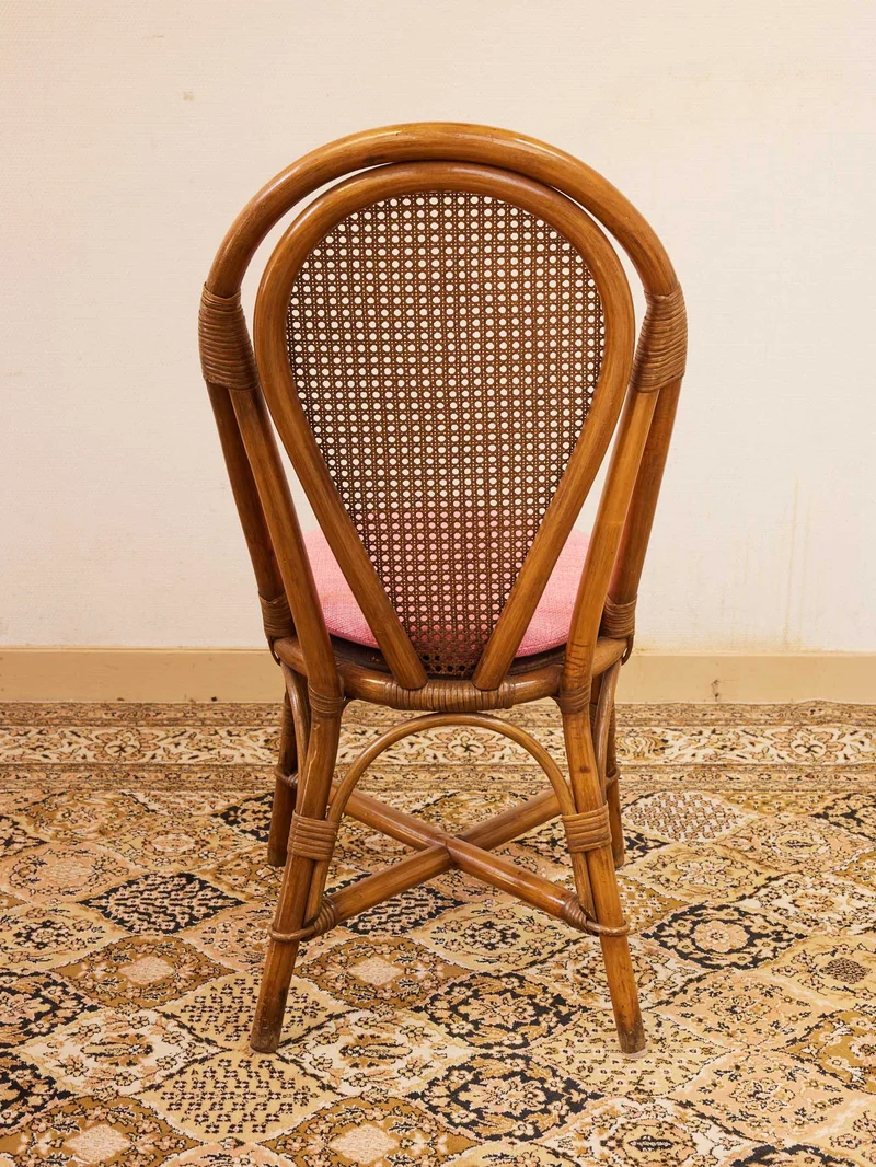 Claude, le lot de 3 chaises et 1 fauteuil en rotin N°1584