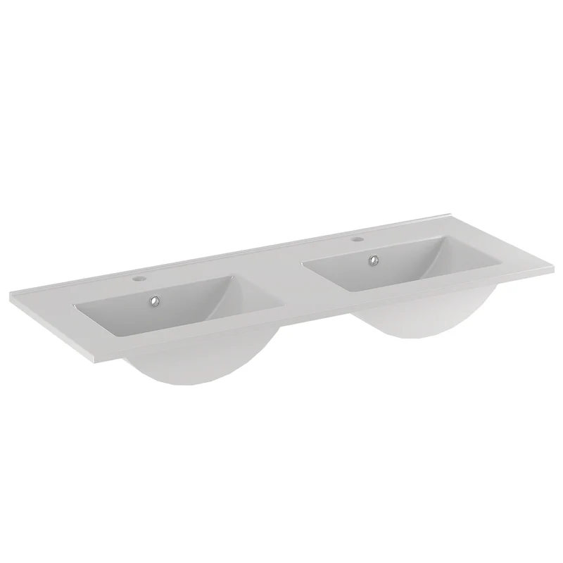 Meuble double vasque encastrée 120cm Izae Blanc
