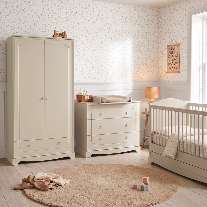 Commode 3 tiroirs et armoire 2 portes Bellamy Royal Beige