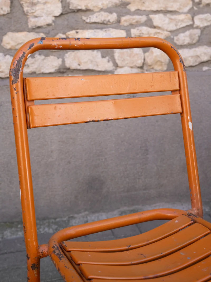 Alma, la paire de chaises Tolix en métal orange N°1942