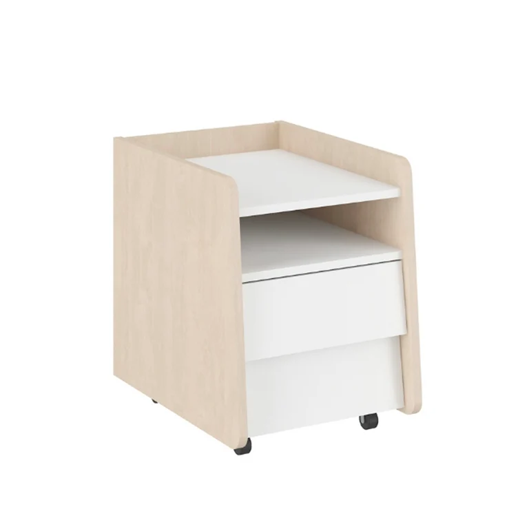 Chevet 2 tiroirs Bellamy So Sixty Blanc et bois