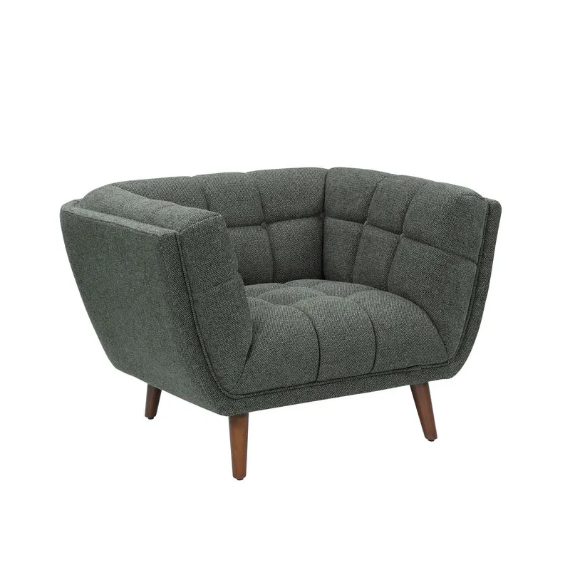Fauteuil en tissu vert BERYL