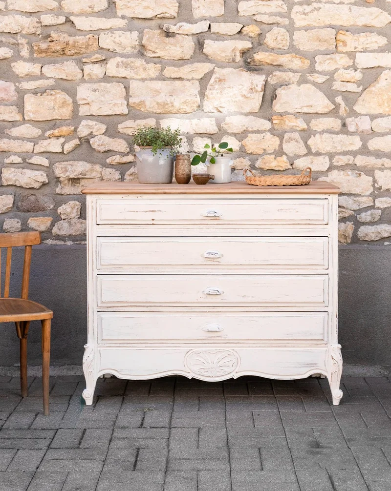 Garance, la grande commode blanche en bois massif N°745