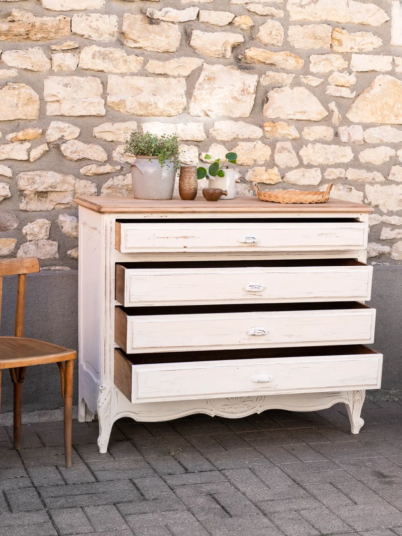 Garance, la grande commode blanche en bois massif N°745