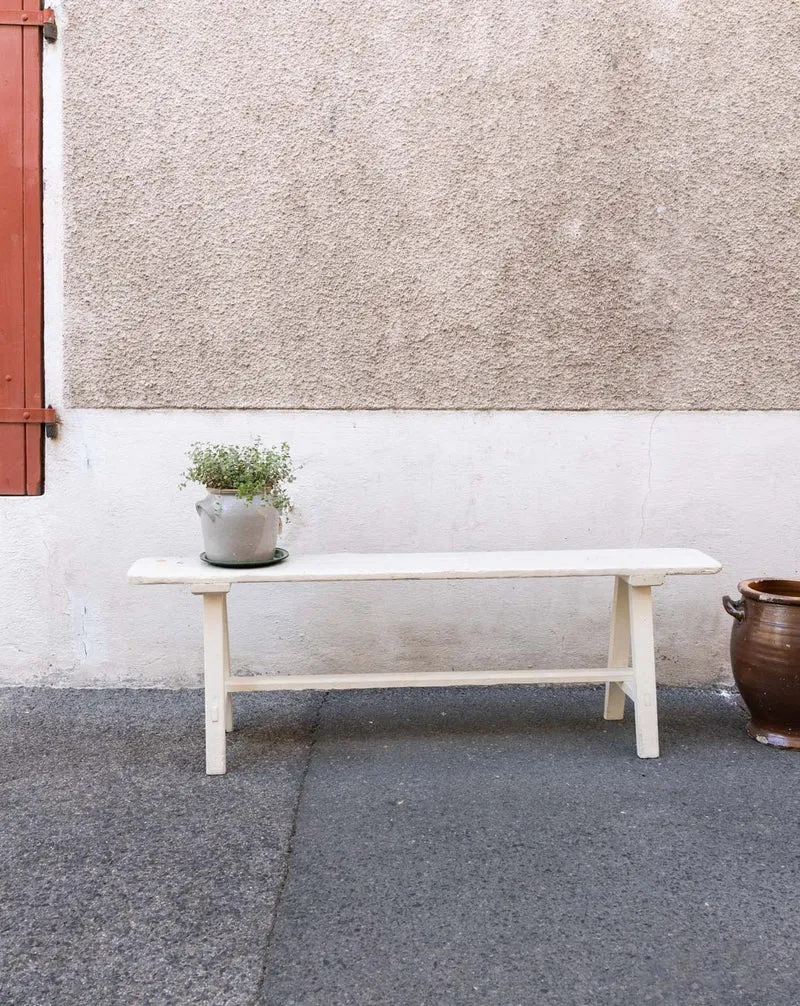 Antoine, le banc en bois blanc N°513