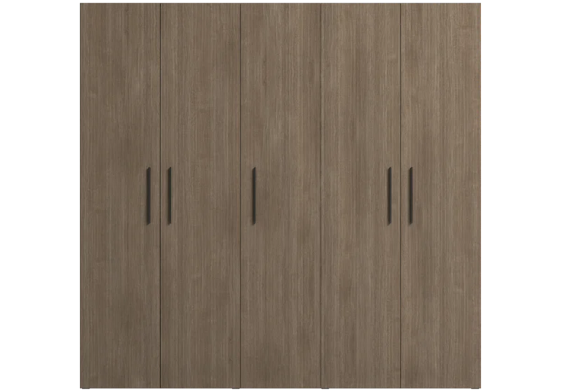 Dressing modulable 5 portes bois rainure Hexagon