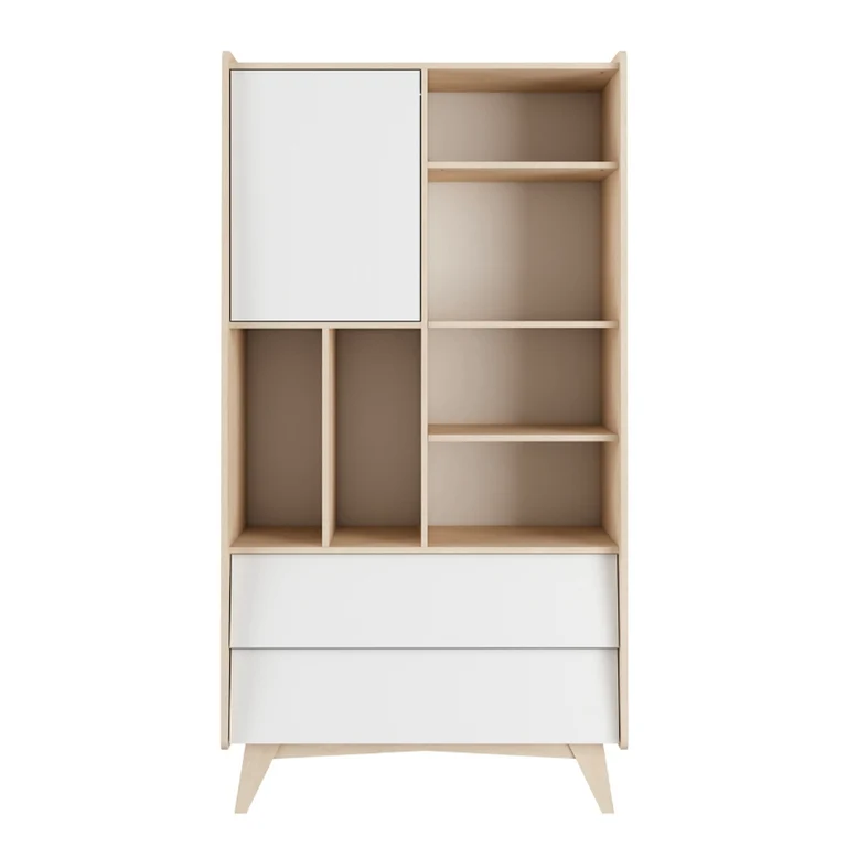 Bibliothèque Bellamy So Sixty Blanc et bois
