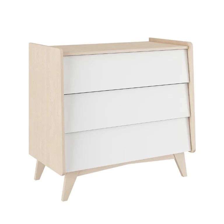 Commode 3 tiroirs et armoire 2 portes Bellamy So Sixty Blanc et bois