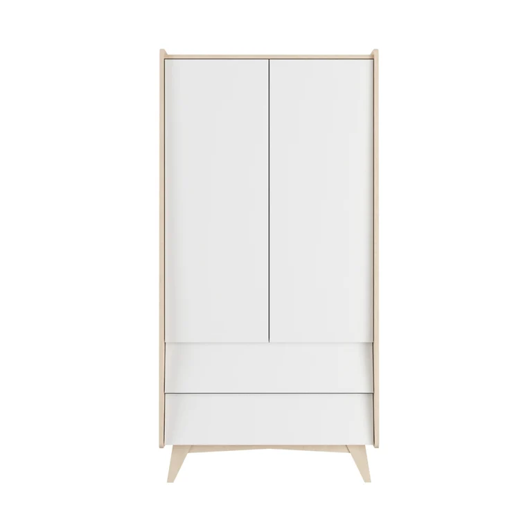 Commode 3 tiroirs et armoire 2 portes Bellamy So Sixty Blanc et bois