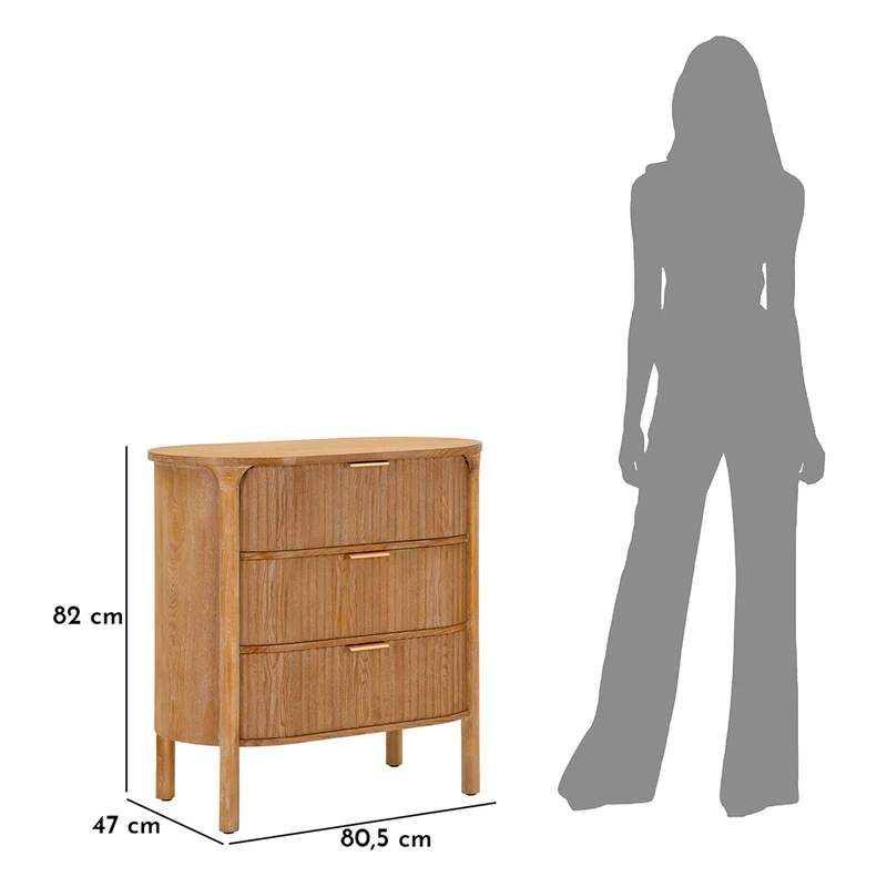 Commode 3 tiroirs Ernesto Bois de sapin