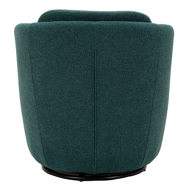 Fauteuil pivotant Turin tissu bouclette Bleu canard