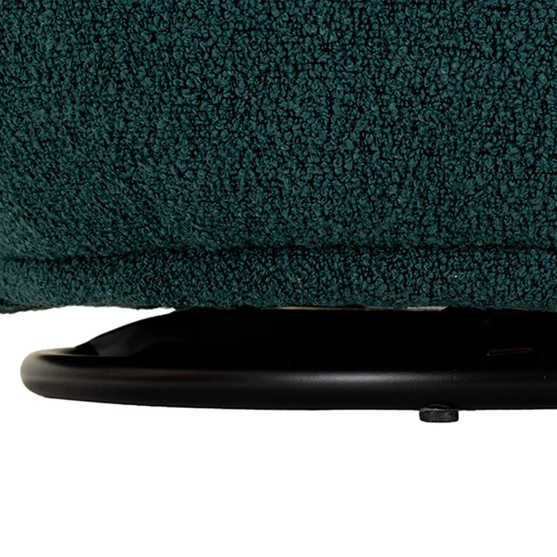 Fauteuil pivotant Turin tissu bouclette Bleu canard